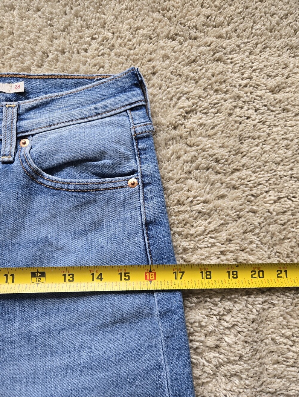 Levis Ribcage Bell Jeans Womens 28 Blue High Rise Flare - Picture 10 of 10